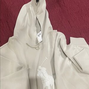Ralph Lauren Leather-Pony Double-Knit Hoodie